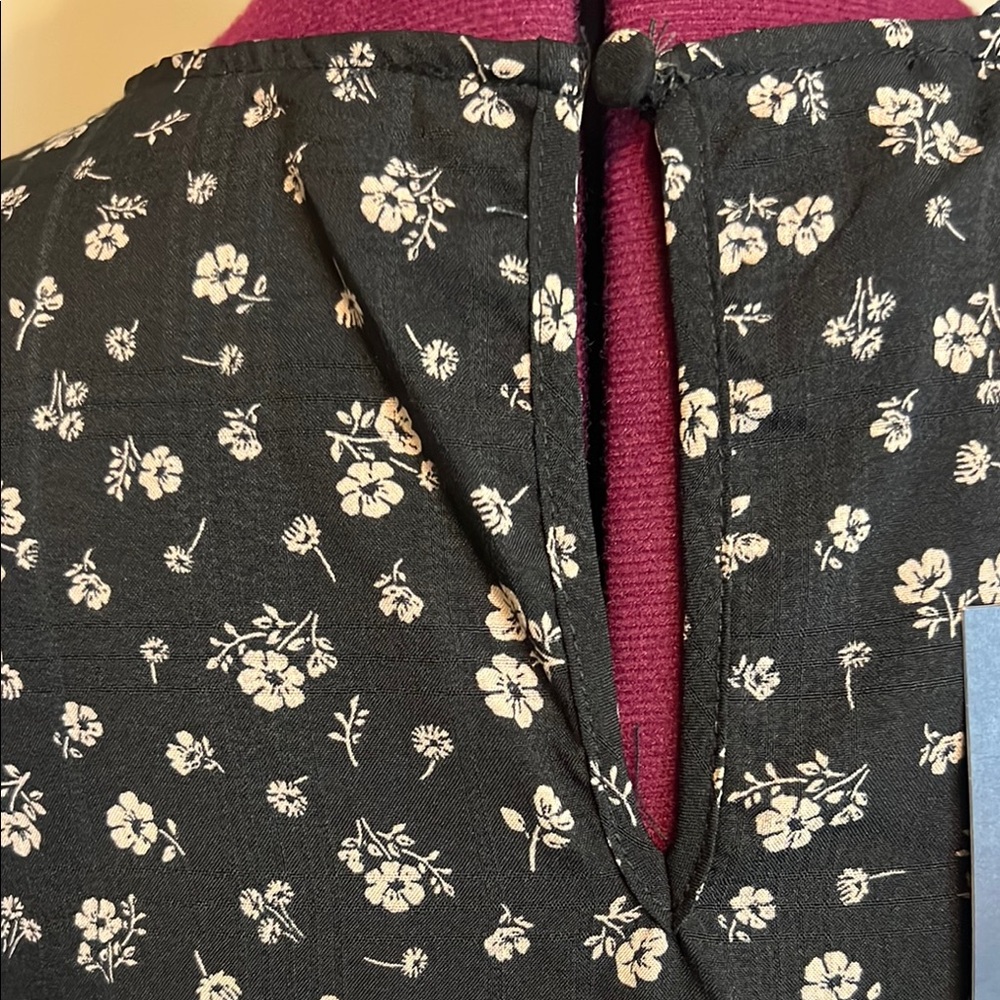 Buffalo Women’s Size Small Petite Black Botanical Floral Long Sleeve Dress New - Picture 6 of 9